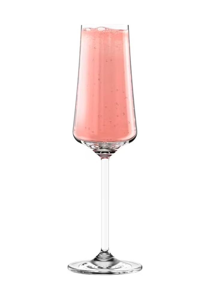 Ocean Allure Sparkling Wine Glass - 220ml (Set of 6) - Elegant Stemware for Champagne, Prosecco, Cava & Sparkling Cocktails - Image 1